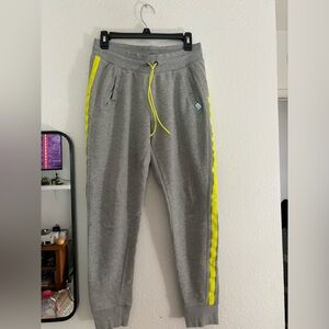 Grey and Neon Yellow Victoria’s Secret Sport Sweatpants in Excellent Condition!!